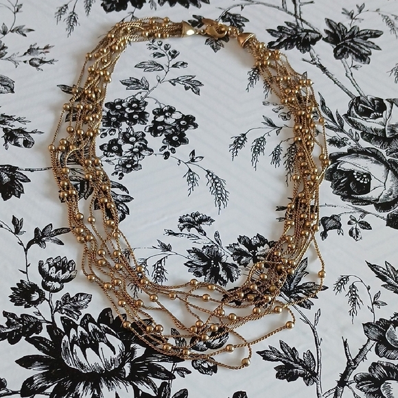 Monet Jewelry - MONET Vintage Feminine Elegant Goldtone Mini Bead Multi-Strand Choker Necklace
